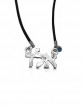 Kabbalah Necklace Black Leather Wire and Silver Plated ALD Pendant