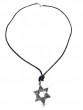 Star of David Black Wire Necklace with Hebrew Psalms Writing