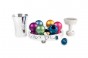 Havdalah Set with colorful Spice Balls & Silver Tray in Aluminum