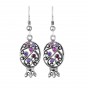 Pomegranate Earrings in Sterling Silver with Gems by Rafael Jewelry