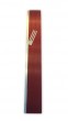 Side Burgundy Aluminum Mezuzah with Silver Panel by Adi Sidler