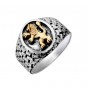 Rafael Jewelry Sterling Silver Ring with Golden Lion