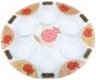 Glass Seder Plate with Pomegranate Motif in Red