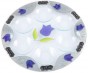 Glass Seder Plate with Flowers in Purple Tones