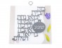 Glass Hebrew Home Blessing with Purple Flower & Green Leaves