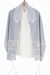 Women’s Tallit Set in Gray Polyester with Flowers