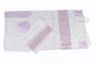 Women’s Tallit Set in White and Purple with Flowers
