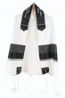 Tallit Set in White and Black Viscose