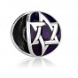 925 Sterling Silver Star of David With a Blue Enamel Charm
