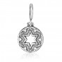 925 Sterling Silver Charm With Star of David Disc Design 
