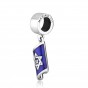925 Sterling Silver Mezuzah with Star of David Charm and Blue Enamel
