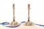 Silver-plated Candlesticks with Intricate Carving