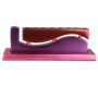Yair Emanuel Curved Menorah with Wave Cutout Design in Purple & Pink in Aluminium