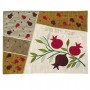 Yair Emanuel Challah Cover with Pomegranates in Raw Silk