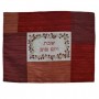 Yair Emanuel Embroidered Challah Cover in Shades of Red Patchwork Design