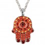 Yair Emanuel Small Hamsa Necklace in Red