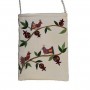Yair Emanuel White Embroidered Hand Bag with Branch Design