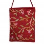 Embroidered Maroon Floral Bag by Yair Emanuel