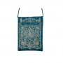 Yair Emanuel Blue Oriental Style Handbag with Embroidery