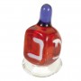 Yair Emanuel Exclusive Glass Dreidel with Red and Blue Design
