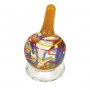 Yair Emanuel Exclusive Glass Dreidel with Clear White and Brown Design