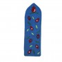 Yair Emanuel Raw Silk Embroidered Bookmark with Pomegranates in Blue