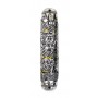 Silver Polyresin Mezuzah with Jerusalem and Blue Crystals