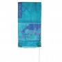Yair Emanuel Hand Painted Tallit with Jerusalem Gate in Turquoise Silk