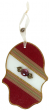 Large Glass Hamsa in Red and Gold