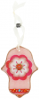 Small Glass Hamsa with Large Pink Flower