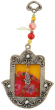 Pewter Hamsa with Glass Tableau in Red and Orange