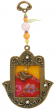 Bronze Hamsa with Glass Tableau in Red and Orange