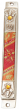 Pewter Mezuzah with Floral Design of Red and Orange