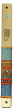 Metal Mezuzah of Gold with Blue Fabric