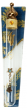 Glass Mezuzah with Blue and Green Leaves, Shin, Star and Clover