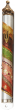 Round Pewter Mezuzah with Bright Stripes, Flowers, Trim and Shin