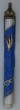 Round Pewter Mezuzah with Blue Leaves, Gold Diamond Shapes and Silver Shin
