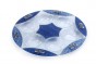 Glass Seder Plate with Star of David, Geometric Pattern and Metal Plaques