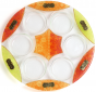 Glass Seder Plate with Star of David, Mosaic and Hebrew Metal Plaques