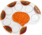 Glass Palette Seder Plate with Leaf Pattern in Red and Orange
