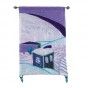 Yair Emanuel Wall Hanging With Holy City Design In Blue Backdrop