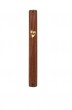 Brown Plastic Mezuzah with Gold Hebrew Letter Shin and Rubber Plugs