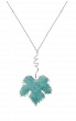 Necklace with Mosaic Turquoise Leaf Pendant
