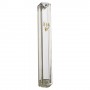 10 Centimetre See-Through Mezuzah with Gold Shin in Clear Plastic