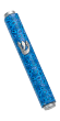 Mezuzah Case with Blue Mosaic Pattern and Shin