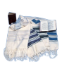 Carmel Hand-Woven Wool Tallit with Coloured Bands
