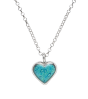 Turquoise Heart Pendant with Circle Chain Necklace
