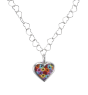 Heart Chain Necklace with Millefiori Heart Pendant