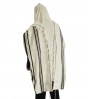 Hadar Tallit with Black Stripes and Atara with Blessing