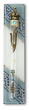 Glass Rectangular Mezuzah with White and Blue Motif